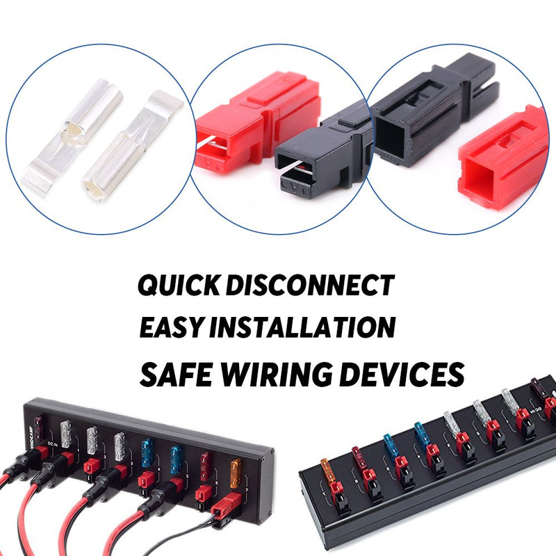 [Australia - AusPower] - Glarks 20 Pair 30AMP Quick Disconnect Power Terminals Connectors, Red Black Quick Connect Battery Connector Modular Power Connectors Set 
