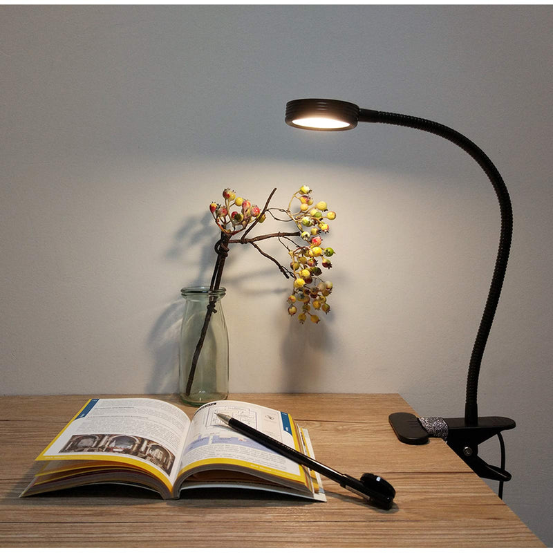[Australia - AusPower] - LEPOWER Clip on Light / Reading Light/ Light Color Changeable/ Night Light Clip on for Desk, Bed Headboard and Computers (Black) Black 