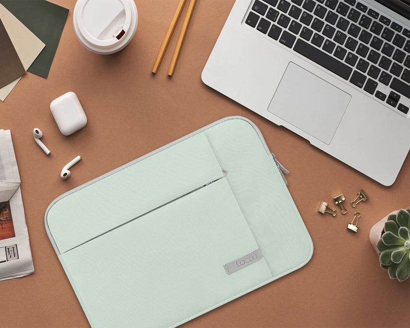 [Australia - AusPower] - Lacdo Laptop Sleeve Case for 15 inch New MacBook Air M2 2023 A2941, 15 inch MacBook Pro A1990 A1707, Dell XPS 15 Plus 2022-2020 Computer Bag with Accessory Pocket, Shockproof, Water-Resistant, Green New MacBook Air 15 Inch 
