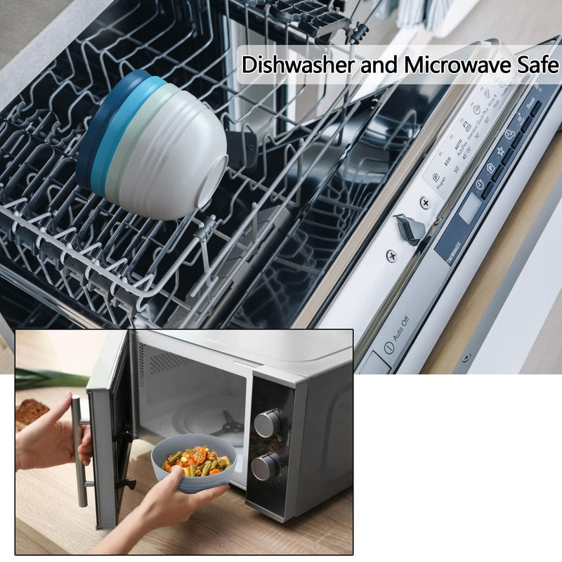 [Australia - AusPower] - Unbreakable Cereal Bowls 24 OZ Microwave and Dishwasher Safe BPA Free Bowl Dessert Bowls for Serving Soup, Oatmeal, Pasta and Salad [Set of 6] 