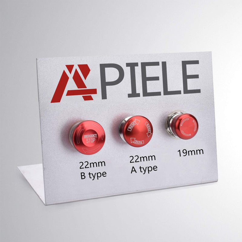 [Australia - AusPower] - APIELE 22mm Metal Emergency Stop Push Button Swicth Latching 12V-250V Waterproof Stianless Steel 7/8" Mouting Hole 22mm ( 7/8") A Type 