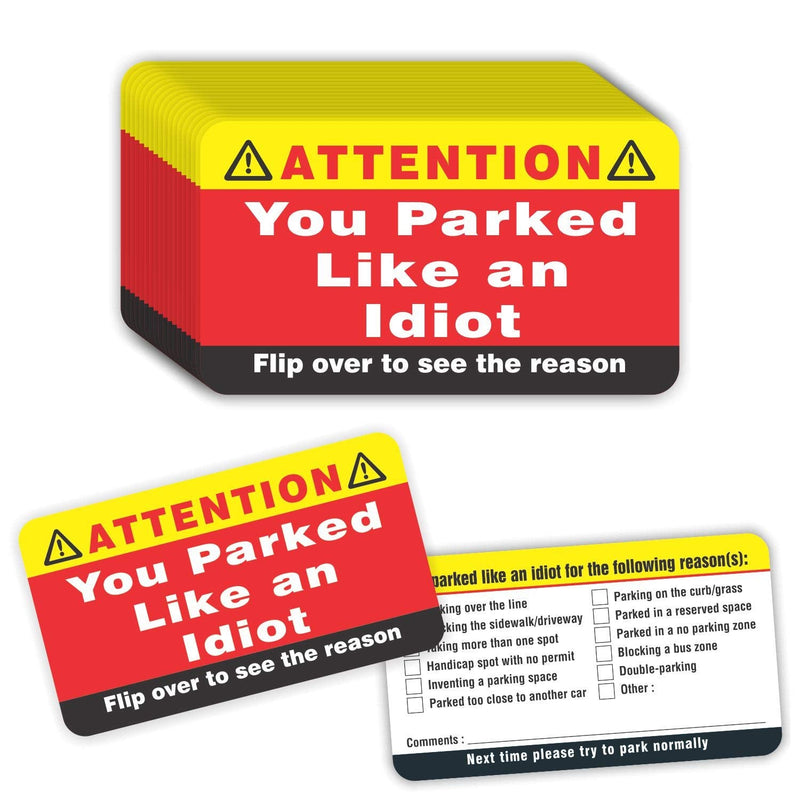 [Australia - AusPower] - PARTH iMPEX You Parked Like an Idiot Business Cards (Pack of 100) Bad Parking Cards 3.5"x2" Multi Reasons Violation 