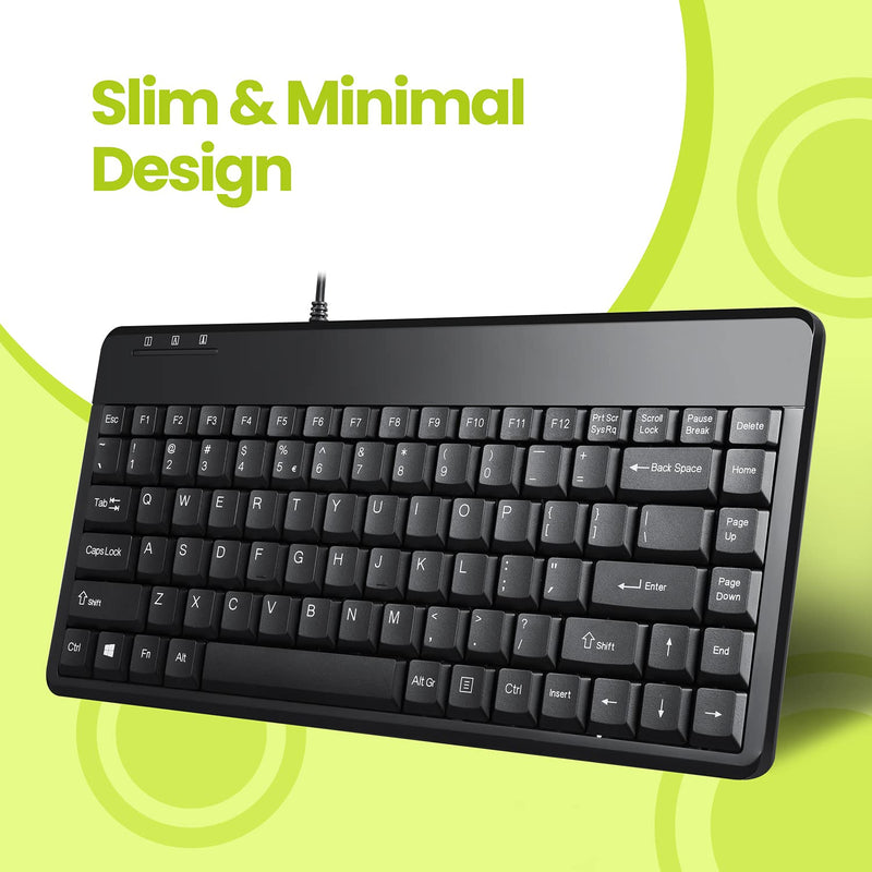 [Australia - AusPower] - Perixx PERIBOARD-409P Wired PS2 Mini Keyboard, Black, US English Layout 