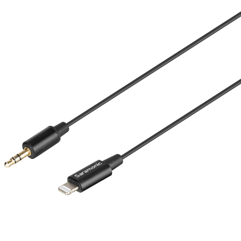 [Australia - AusPower] - Saramonic 3.5mm TRS Male to Apple Lightning Connector Microphone & Audio Adapter Cable 9" (22.86cm) (SR-C2000), black 