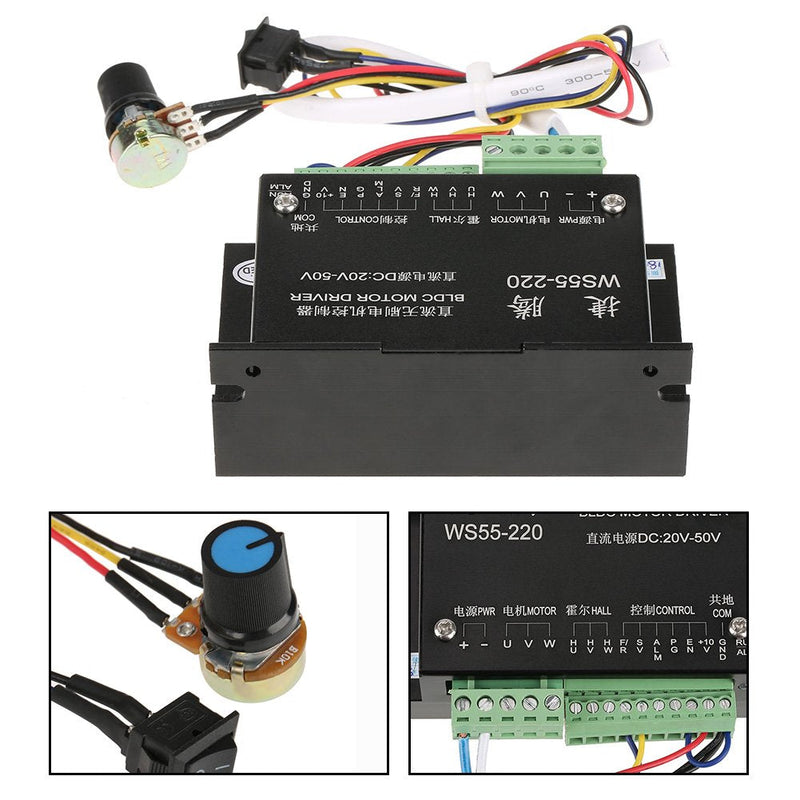 [Australia - AusPower] - WS55-220 Motor Driver Controller DC 48V 500W CNC Brushless Spindle BLDC Motor Driver Controller 