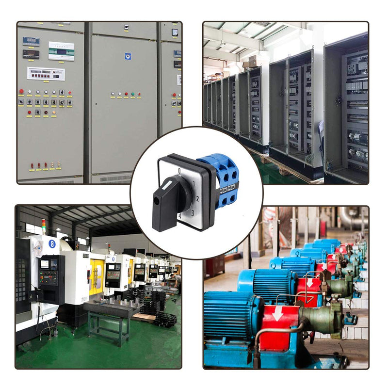 [Australia - AusPower] - VictorsHome Changeover Switch SYW28-20 5 Positions 8 Terminals Universal Rotary Cam Selector Latching Switches 550V 20A 