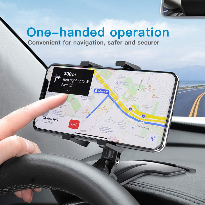 [Australia - AusPower] - 2021 Upgraded Car Phone Holder Mount for Dashboard, 1200° Rotating Cell Phone Holder for Car, Universal Big Clamp Car Phone Mount Compatible with iPhone, Samsung, Moto and More-Wipalor 1200° Rotating Car Phone Holder 