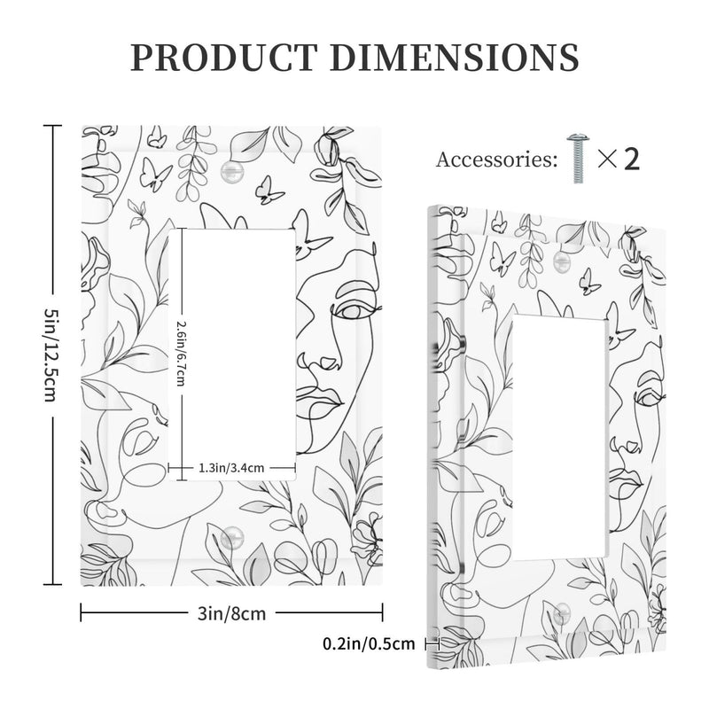 [Australia - AusPower] - Art Line 1-Gang Rocker Light Switch Cover Black White Decorative Wall Plates Cover Single Rocker GFCI Electrical Switch Plates Faceplate for Art Home Decor 1-Gang Rocker /5 x 3 IN Art Black White Line 
