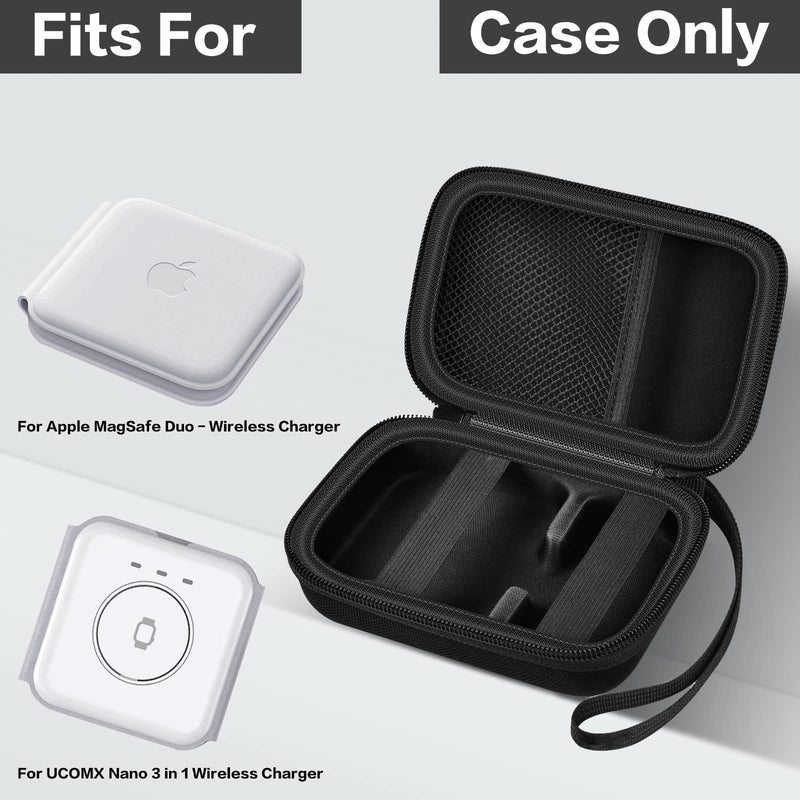 [Australia - AusPower] - Case Compatible with UCOMX for Nano/for Apple MagSafe Duo/for Rtops/for Iseyyox 3 in 1 Wireless Charger, Foldable Magnetic Charging Station Storage Bag for Charge Pad, Adapter - Box Only(Black) Black 