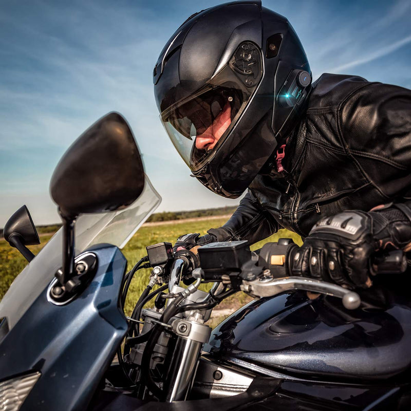 [Australia - AusPower] - Motorcycle Bluetooth Headset,FreedConn Bluetooth Motorcycle Headset TCOM-SC, Waterproof Intercom Helmet Communication Intercom Systems, LCD Screen 800M Two-Way Interphone with FM Radio (1 Pack) T-COMSC(1 pack) 