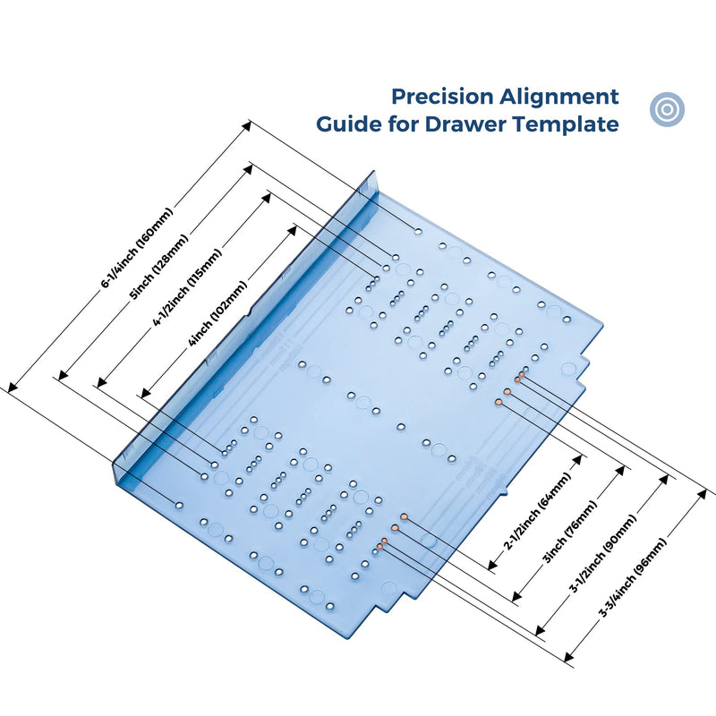 [Australia - AusPower] - Kitchen Cabinet Pulls Installation Jig Drill Mounting Template for Cabinet Knobs Cabinet Handles Drill Template Guide for Drawer Pulls Cabinet Hardware Installation Template Kit Include Drill Bit ‎Multiple Align Sizes 