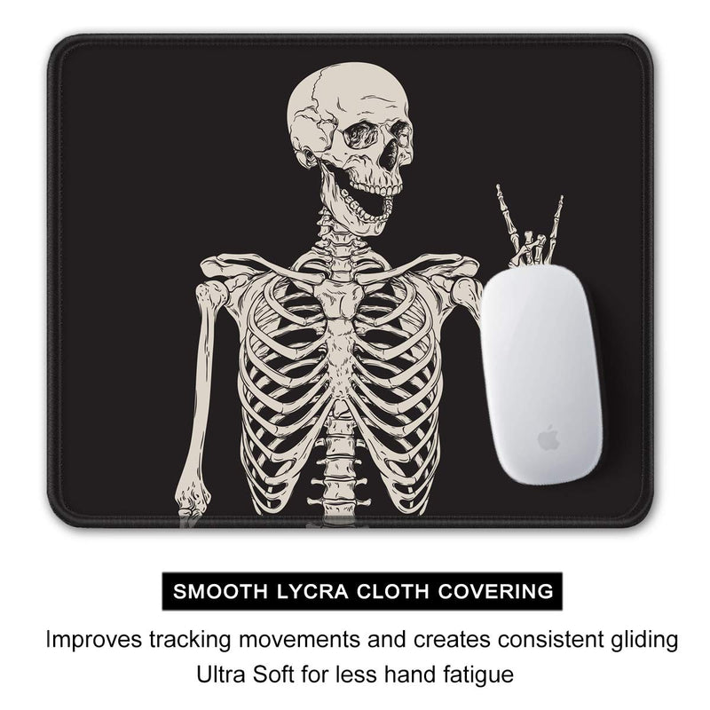 [Australia - AusPower] - Auhoahsil Mouse Pad, Funny Skull Design Anti-Slip Rubber Mousepad with Durable Stitched Edge for Gaming Office Laptop Computer Men Women Kids, Cute Custom Pattern, 9.8 x 7.9 in, Smile Skull Love You 