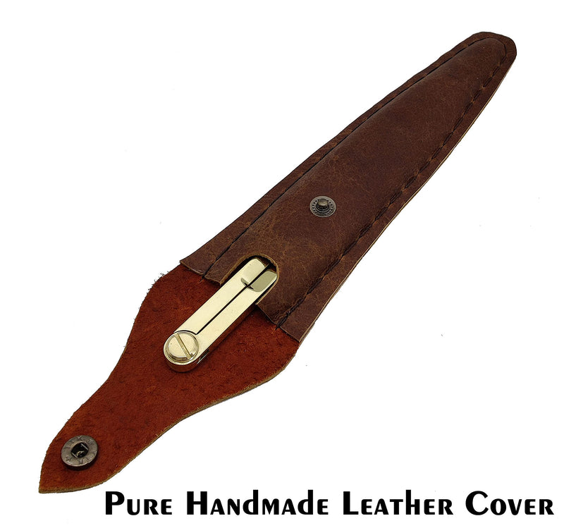 [Australia - AusPower] - 5MOONSUN5's Vintage Navigation Straight Pattern Artist Divider Solid Brass Drawing Tool Professional 8” Long Solid Brass with Heavy Duty Brass Point Tool for Art Projector with Leather Case 