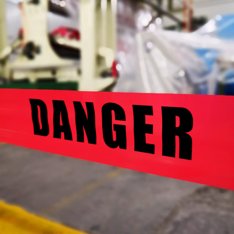 [Australia - AusPower] - TopSoon Red DANGER Tape Caution Tape Barrier Tape Safety Warning Tape Sharp Red Color 3-Inch by 300-Feet Roll Non-Adhesive 300 Feet Red "DANGER" 