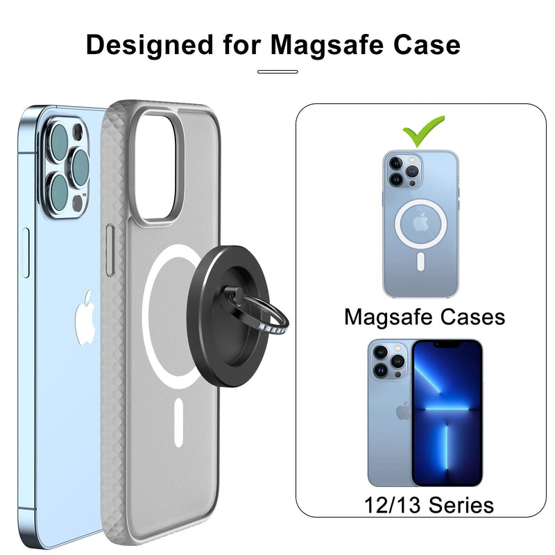 [Australia - AusPower] - Jsoerpay Magnetic Phone Grip, Magnetic Phone Ring Holder Compatible with iPhone 12 13 Pro/Max/Mini, Removable for Wireless Charging (Silver) Silver 