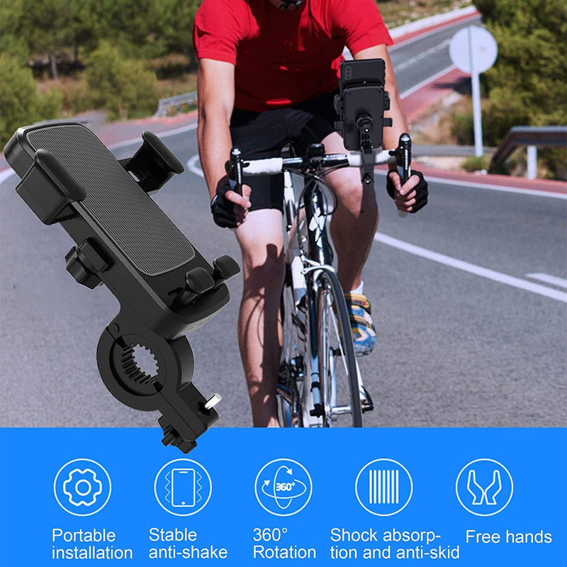 [Australia - AusPower] - Bike Phone Mount Motorcycle Phone Holder, Oture Full-Screen Touch 360° Rotation Anti Shake Phone Cell Holder Compatible with iPhone 13/ 13 Pro/ 12/ 12 Mini, Samsung Galaxy A32/ S21/ S10 