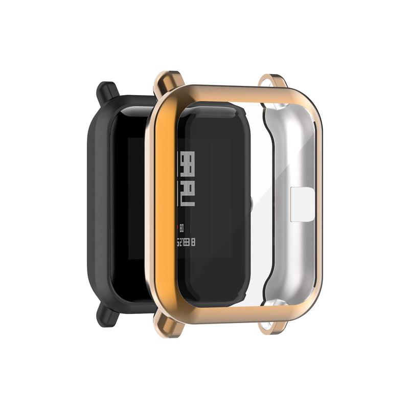 [Australia - AusPower] - Screen Protector Cases Compatible with Amazfit GTS 2 Mini/Bip U Pro/Bip S/Bip Lite/Bip 1S/Bip Lite 1s/Amazfit A1608 Watch Soft Metal Color TPU Shockproof Cover Slim Guard Thin Bumper Shell Protector Gold,RoseGold 