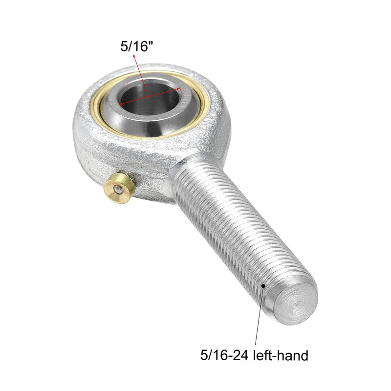 [Australia - AusPower] - uxcell POSB5 Rod End Bearings 5/16-inch Bore Pre-Lubricated Bearings 5/16-24 Male Thread Left Hand 2pcs 5/16" 