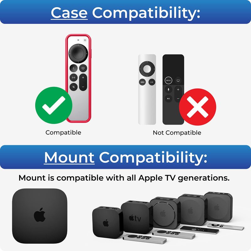 [Australia - AusPower] - ReliaMount Apple TV Mount (Black and Light Gray Apple TV Mount Plus Red Case) Black and Light Gray Apple TV Mount Plus Red Case 