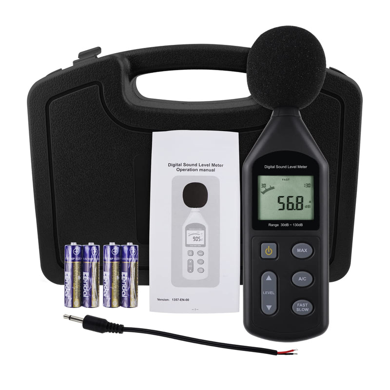 [Australia - AusPower] - Decibel Meter Digital Sound Level Meter Professional LCD Sound Noise Meter with 30dB to 130dB A/C Frequency Weighting, for indoor and outdoor Measurement 