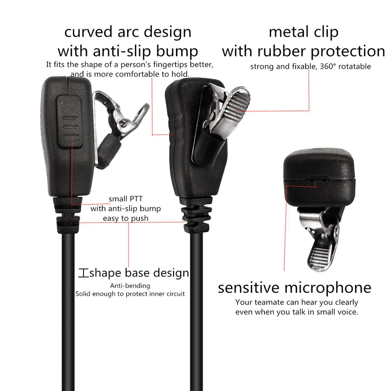 [Australia - AusPower] - RATAOK Earpiece Compatible with Midland Walkie Talkie Headset Covert Acoustic Tube with PTT Mic for Midland GXT1000 LXT500 GXT1050 XT14 CXT240 T31VP (1 PCS + 1 Pair Ear Mold) 1 PCS + 1 Pair Ear Mold 
