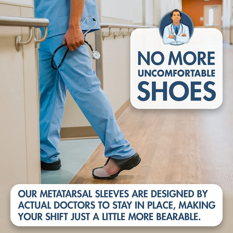 [Australia - AusPower] - Dr. Frederick's Original Toe Protectors with Metatarsal Pads - 4 Pieces - Soft Toe Covers - Cushioning Gel Toe Caps - Comfort for Men & Women 