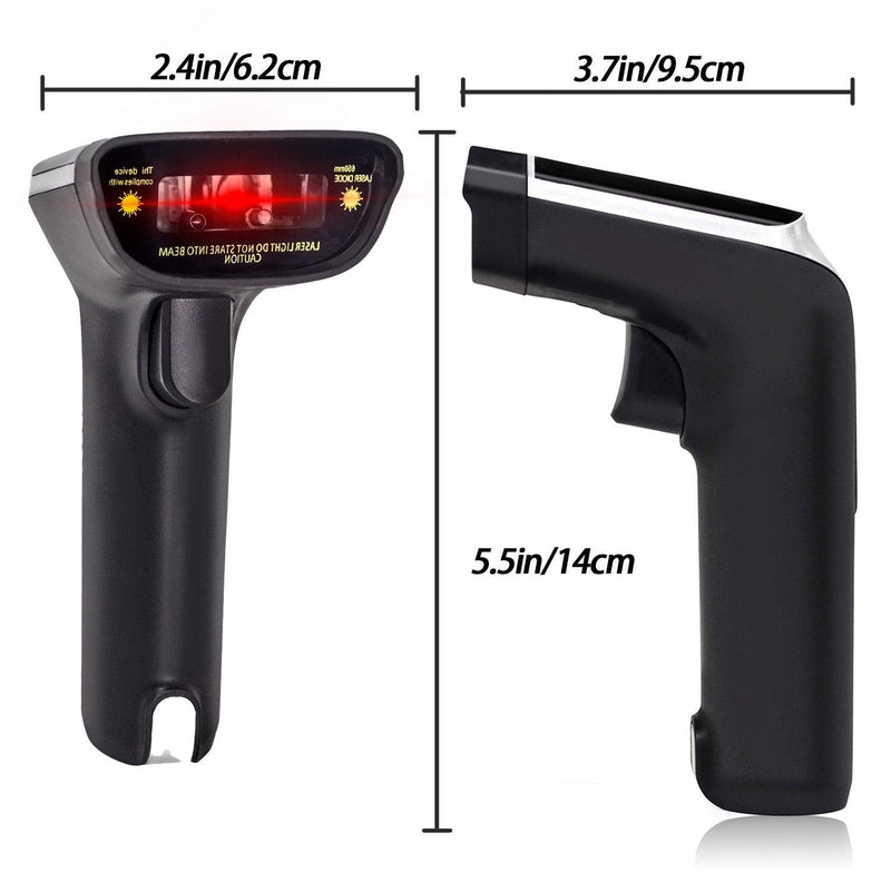 [Australia - AusPower] - Handheld Wireless Barcode Scanner(2.4Ghz Wireless& USB Wired) 2 in1 Handheld 1D Laser Barcode Scanner for Warehouse Supermarket Barcode Scanner 