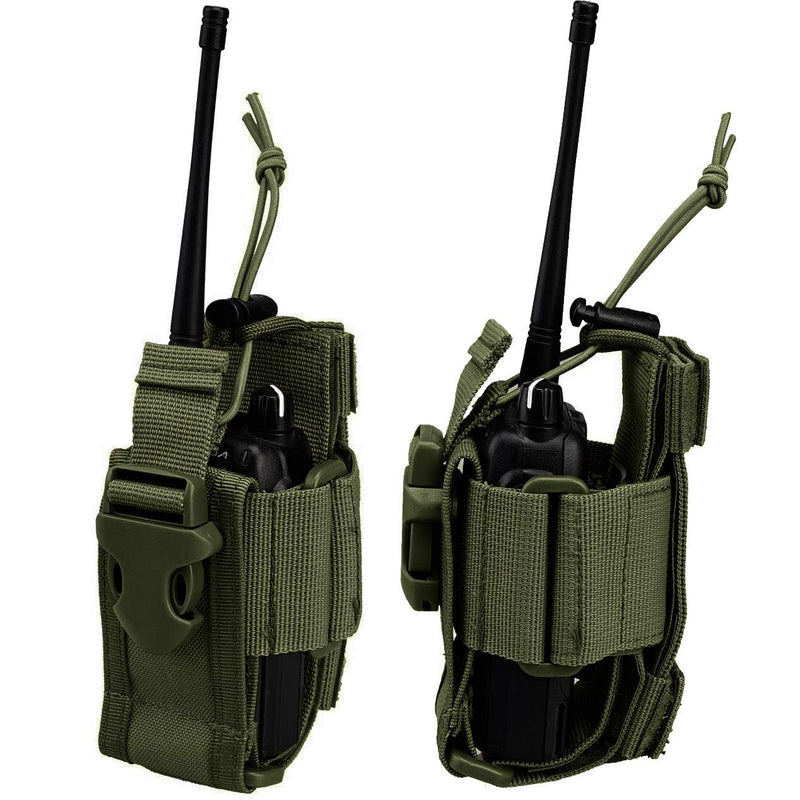 [Australia - AusPower] - abcGoodefg Adjustable Tactical Radio Holder Bag, Molle Two Way Radio Holster Pouch Holder, Nylon Duty Military Storage Case Bag for walkie Talkie (Green, 1 Pack) Green 