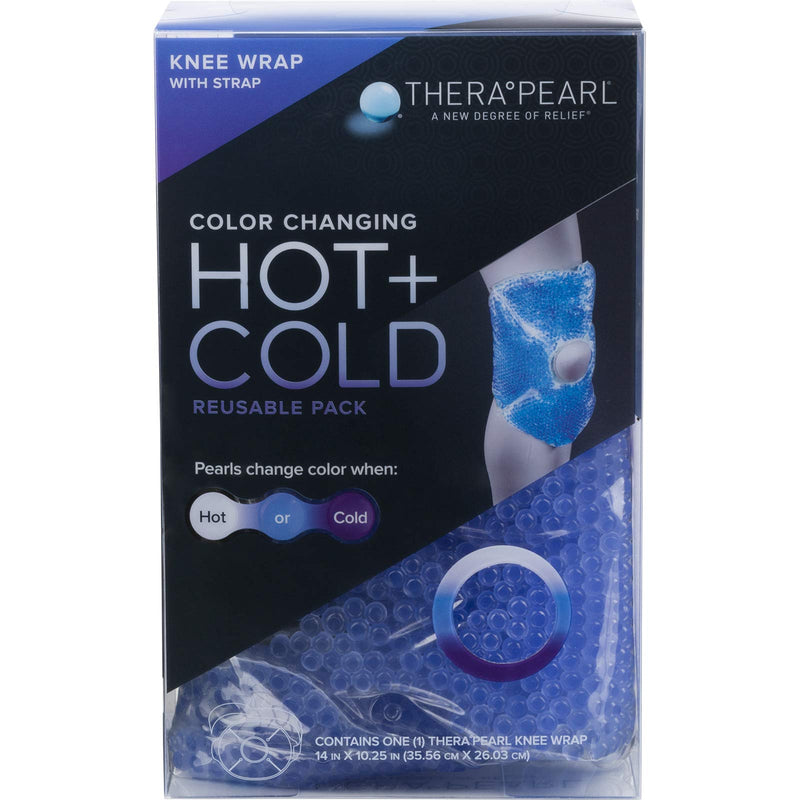 [Australia - AusPower] - TheraPearl Color Changing Hot Cold Pack for Knee, Reusable Knee Wrap with Strap & Gel Beads, Best Ice Bag for Swelling, ACL & MCL Surgery, Sports Injuries, Non Toxic Flexible Hot & Cold Compress New Version 