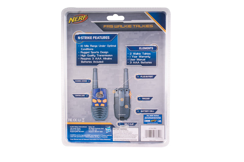 [Australia - AusPower] - NERF 10 Mile Walkie Talkies Set 37756 | Delivers Transmission with 10 Mile Communication Range, Flexible Safety Antenna & Morse Code with On/Off Switch (Orange & Black) Nerf Orange 