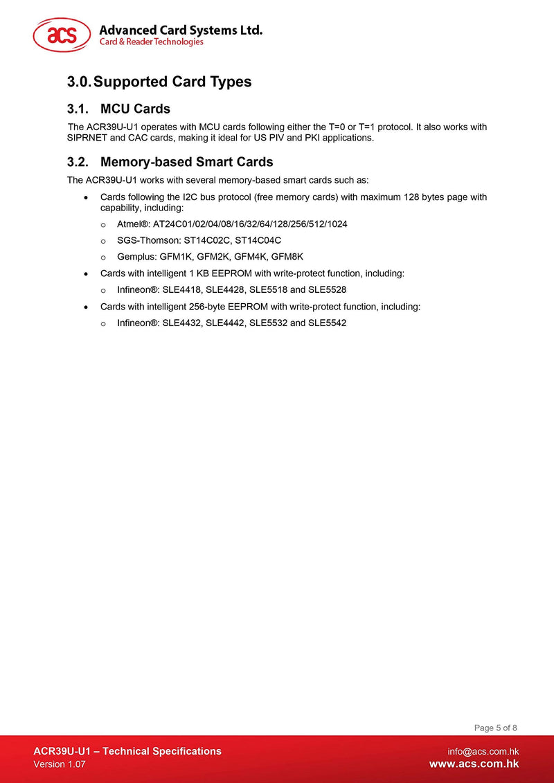 [Australia - AusPower] - USB Smart Card Reader ACS ACR39U 