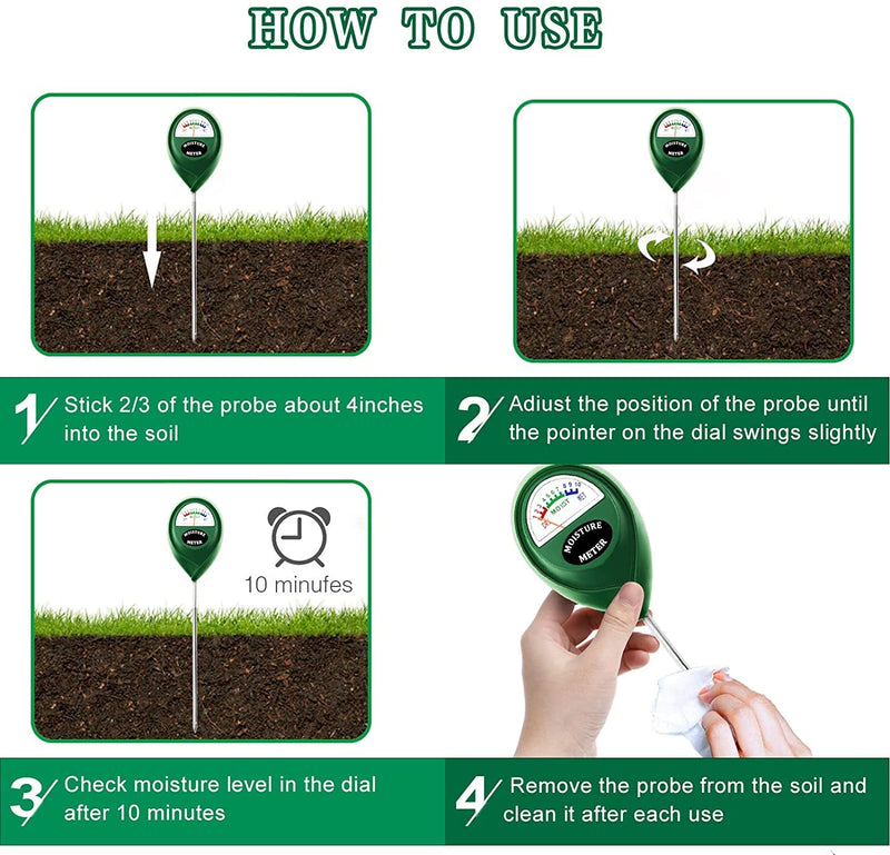 [Australia - AusPower] - Moisture Meter,Soil Moisture Meter Plant Water Meter, Hygrometer Moisture Sensor for Garden, Farm, Lawn Plants Indoor & Outdoor(No Battery Needed) 