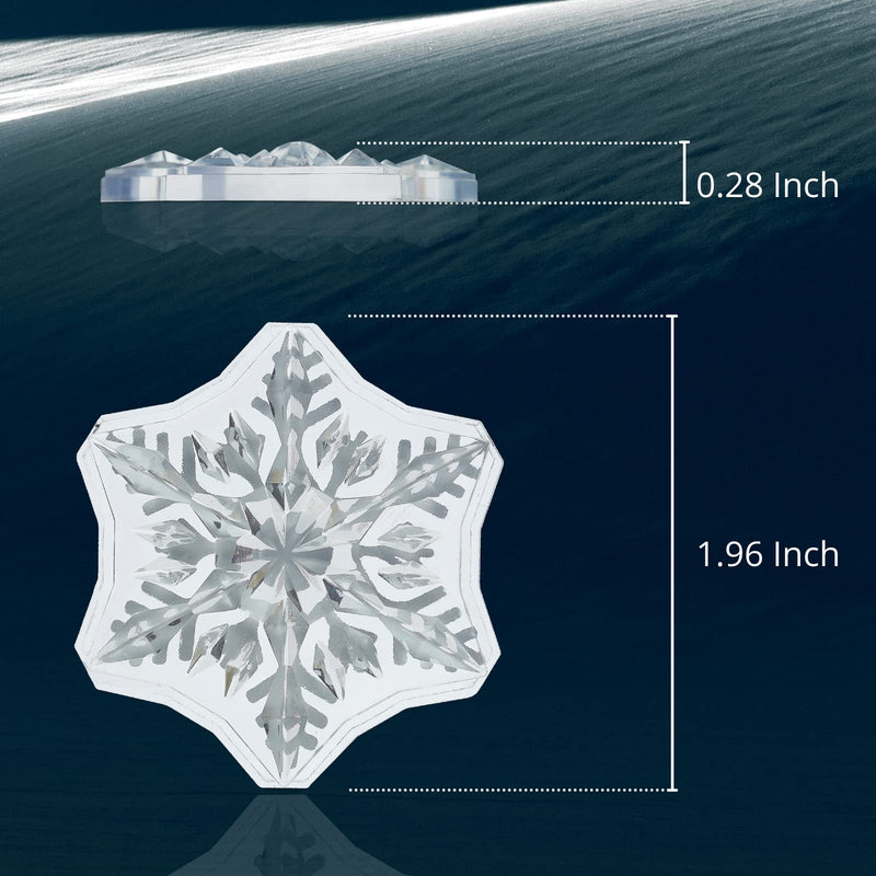 [Australia - AusPower] - devembr Snowboard Stomp Pad, 3D Clear Snowflake Snowboarding Stomp Pads, PVC Material, 1.96" x 1.96", Transparent Pattern 3 Pack 