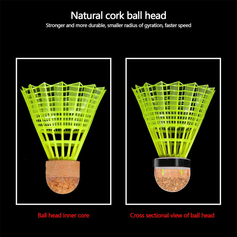 [Australia - AusPower] - KEVENZ 12-Pack Advanced Nylon Feather Shuttlecocks,77 Grains-High Speed Badminton Balls (Yellow,Nylon) 