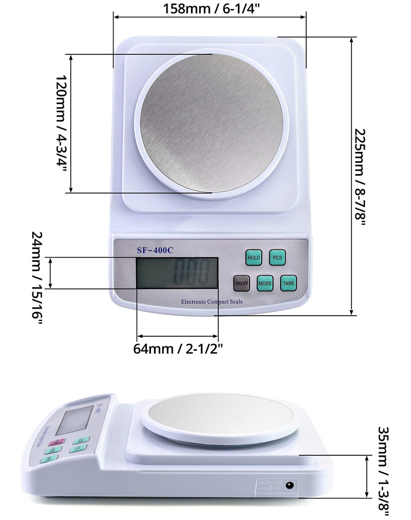 [Australia - AusPower] - QWORK Digital Lab Scale, 500g x 0.01g, High Precision Laboratory Analytical Balance Scale, LCD Display, Compact Bench Scale Accuracy Weighs Grams, Carats, Ounces, Pounds 