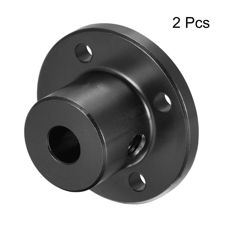 [Australia - AusPower] - uxcell 5mm Inner Dia H15xD15 Rigid Flange Coupling Motor Guide Shaft Coupler Motor Connector for DIY Parts Black 2pcs 