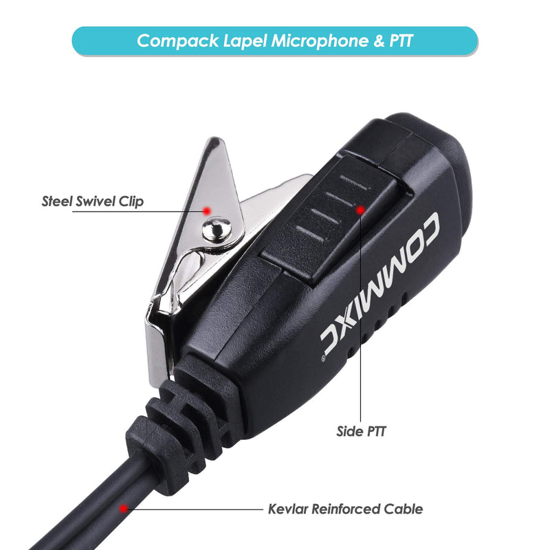 [Australia - AusPower] - COMMIXC Walkie Talkie Earpiece, Covert Air Acoustic Tube Headset with PTT Mic, Compatible with Motorola APX4000 APX6000 APX7000 APX8000 XPR6350 XPR6550 XPR7350 XPR7550 Two-Way Radios 