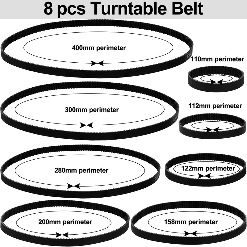 [Australia - AusPower] - 27 Pieces GT2 Timing Belt Pulley Include 8 Timing Belt 6 mm Width, 8 Pieces 20 Teeth 8 mm Bore Belt Pulley Wheel, 8 Tensioner Spring Torsion, 2 Gear Clamp Mount Block with Allen Wrench for 3D Printer 