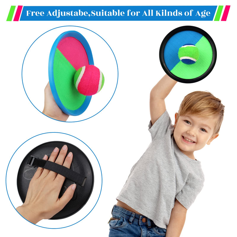 [Australia - AusPower] - jxzdle Toss and Catch Ball Game Outdoor Game for Kids Backyard Games Beach Game for Kids Easter Gift(Upgraded) (4 Paddles 4 Balls) 
