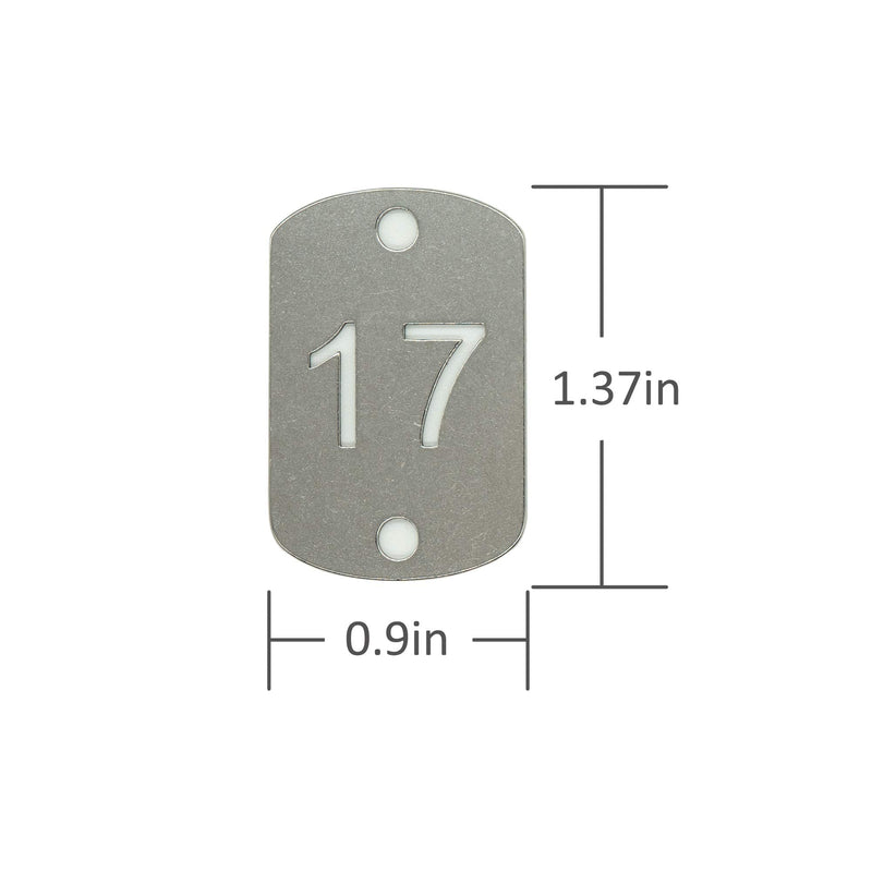 [Australia - AusPower] - StayMax Rectangular Hollowed Stainless Steel Number Tags Key Tags with Two Holes (1-10) 1-10 