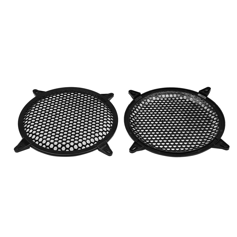 [Australia - AusPower] - X AUTOHAUX 4pcs 10" Black Car Speakers Cover Plastic Mesh Woofer Subwoofer Grill Protector 