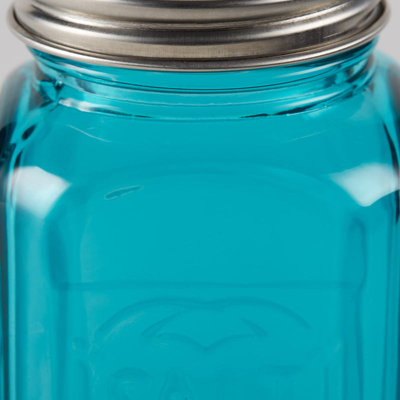 [Australia - AusPower] - RSVP International Retro Glass Salt & Pepper Shaker | Stainless Steel Lids |, 8 oz, Turquoise 