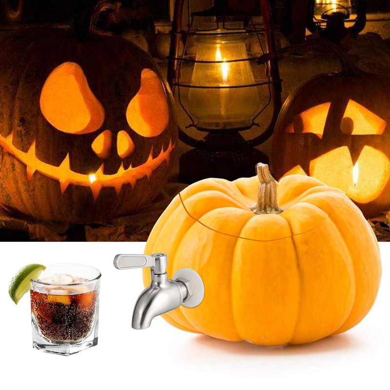 [Australia - AusPower] - Stainless Steel Watermelon Keg Tap Kit - [Leakproof] [NO Clog] Pumpkin Fruit Keg Tapping with Coring Tool, [Adjust Shank] DIY Watermelon Spigot for Cocktail Party-Tea Drink Dispenser Spout Silver 
