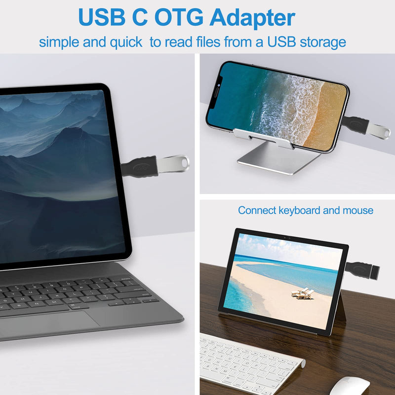 [Australia - AusPower] - MUROSE USB C to USB Adapter (2-Pack), Thunderbolt 3/Type-C to USB 3.0 OTG Adapter Compatible MacBook, Chromebook, Pixelbook, Microsoft Surface Go, Galaxy S8 S9 S10 S20 Plus,Note 8 9,Pixel 2 3 and More Black 