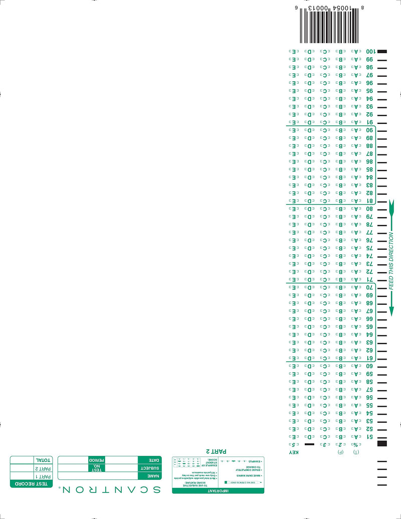 [Australia - AusPower] - Official SCANTRON Brand 888-E Answer Sheet (50 Pack) 