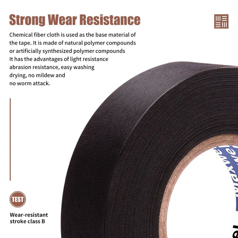 [Australia - AusPower] - Automotive Wiring Harness Cloth Tape - Maxwel VERSAF51217 Chemical Fiber Cloth High Temp Wire Harness Wrapping Tape for Auto Electrical Wrap, Protection, Insulation 19MM × 25M Pack of 1 Piece 