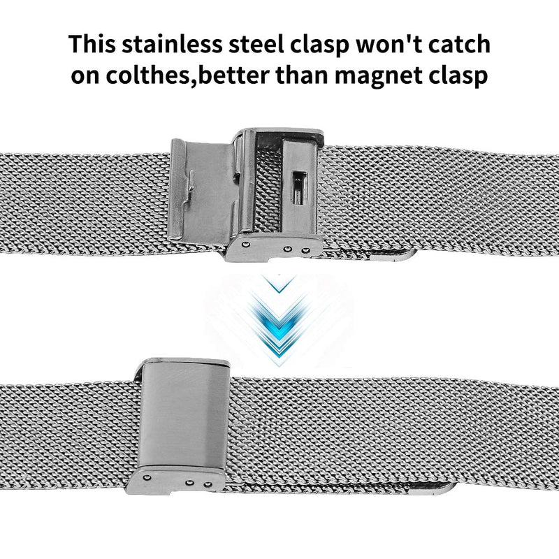 [Australia - AusPower] - OULUCCI Slim Bands Compatible with Apple Watch Band 38mm 40mm 42mm 44mm, Adjustable Metal Mesh Replacement Starp for Series 6/SE/5/4/3/2/1 Women Men Silver 38mm/40mm/41mm 