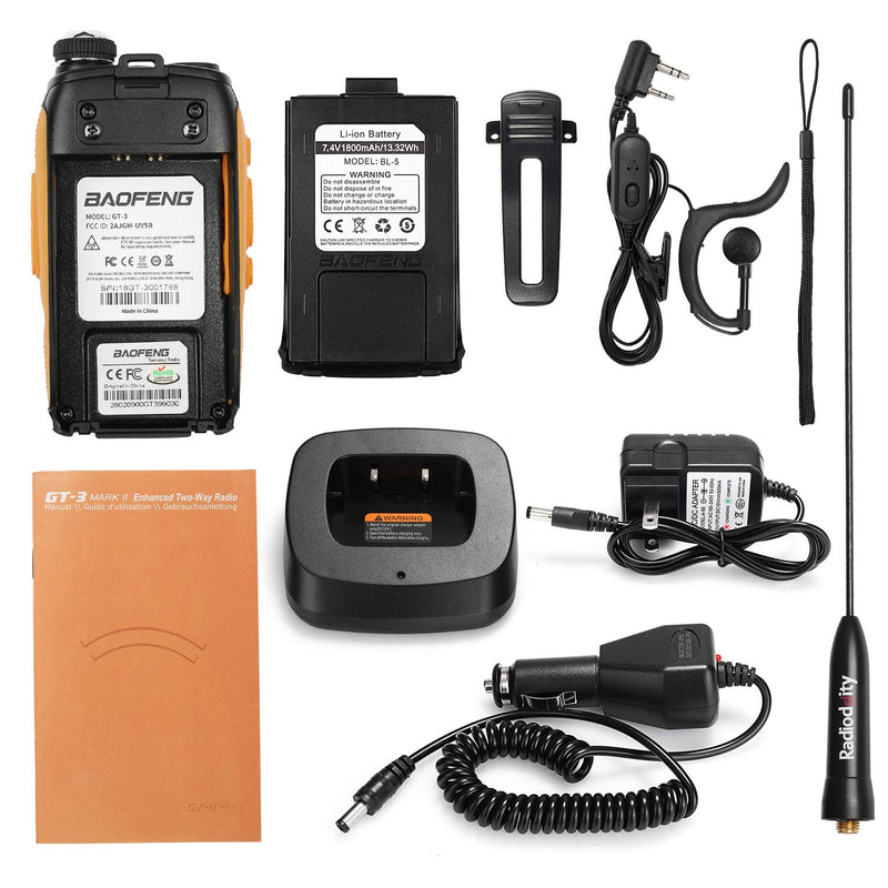 [Australia - AusPower] - BAOFENG GT-3 Mark-II Two Way Radio, Rechargeable Dual Band Walkie Talkie, Chipsets Upgraded, Remote Speaker and Car Charger GT-3+Remote Speaker Mic 