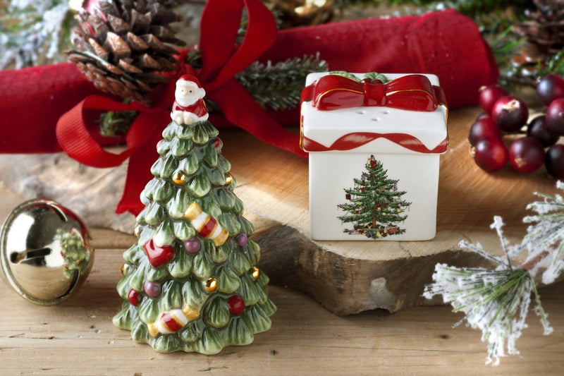 [Australia - AusPower] - Spode Christmas Tree Tree Salt and Pepper Gift Box Set, Gold 