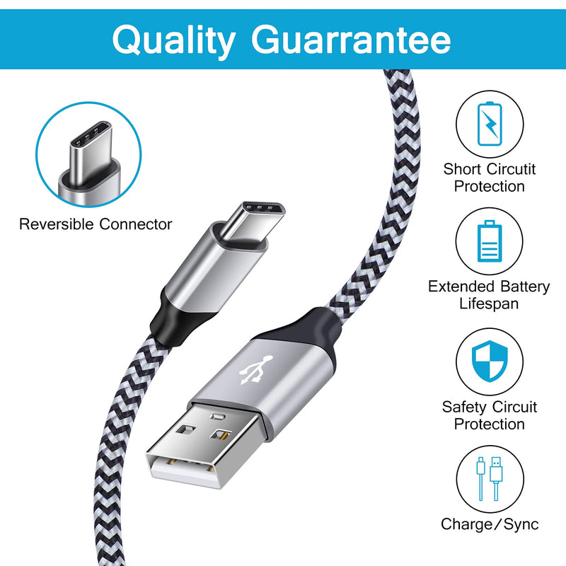 [Australia - AusPower] - 4 Pack (3ft+6ft) Android Phone Fast Charging Cable USB A to Type C Cord Compatible Moto G Stylus/Play/Power(2021),Razr,Google Pixel 6Pro/6/5/4/3, OnePlus 9/9Pro,LG Stylo 6/5/4,Galaxy S22/A52S/A13 5G 
